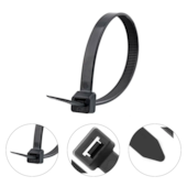 ABRACADEIRA DE NYLON PRETA 400 X 4,8MM (PACOTE COM 100 UNIDADES) - REXON