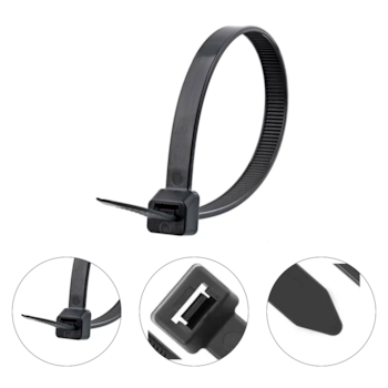 ABRACADEIRA DE NYLON PRETA 750 X 7,6MM (PACOTE COM 100 UNIDADES) - REXON