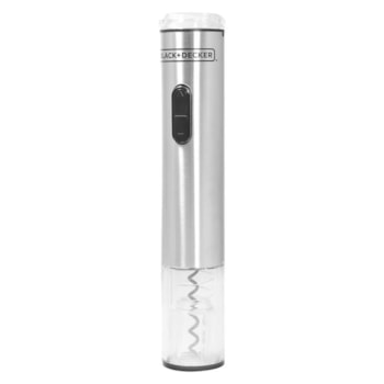 ABRIDOR DE VINHO À PILHA COM CORTADOR WINE INOX BLACK+DECKER