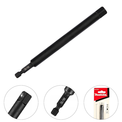 ADAPTADOR DE SOQUETE 1/4" X 3/8" COM HASTE LONGA 150MM - B-57738 MAKITA ADAPTADOR DE SOQUETE 1/4" X 3/8" COM HASTE LONGA 150MM - B-57738 MAKITA