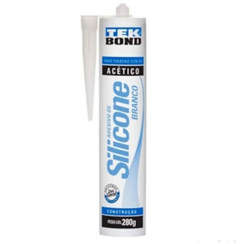 ADESIVO DE SILICONE ACETICO 280G + APLICADOR -  TEKBOND Cor:Branco ADESIVO DE SILICONE ACETICO 280G + APLICADOR -  TEKBOND Cor:Branco