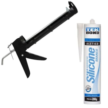 ADESIVO DE SILICONE ACETICO 280G + APLICADOR -  TEKBOND Cor:Branco ADESIVO DE SILICONE ACETICO 280G + APLICADOR -  TEKBOND Cor:Branco