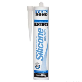 ADESIVO DE SILICONE ACETICO 280G + APLICADOR -  TEKBOND Cor:Branco ADESIVO DE SILICONE ACETICO 280G + APLICADOR -  TEKBOND Cor:Branco