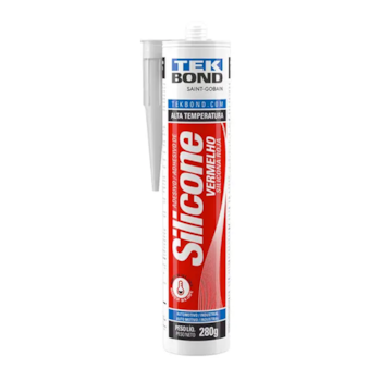 ADESIVO DE SILICONE ACETICO 280G VERMELHO ALTA TEMPERATURA 54 A 316°C - TEKBOND