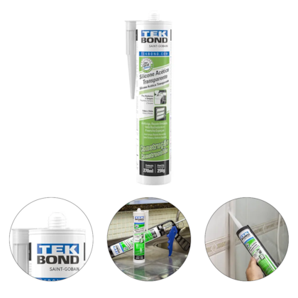 ADESIVO DE SILICONE ACETICO CONSTRUCAO 256G/270ML TRANSPARENTE - TEKBOND