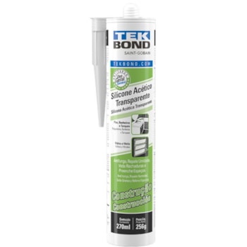 ADESIVO DE SILICONE ACETICO CONSTRUCAO 256G/270ML TRANSPARENTE - TEKBOND