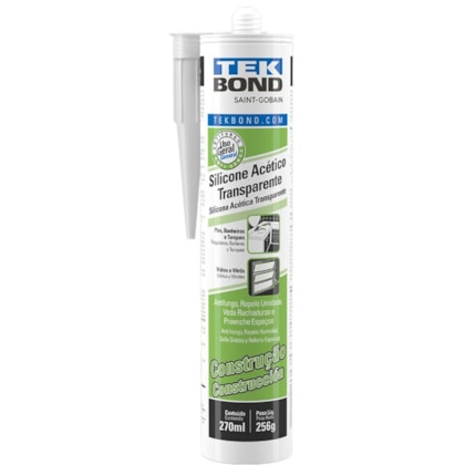 ADESIVO DE SILICONE ACETICO CONSTRUCAO 256G/270ML TRANSPARENTE - TEKBOND