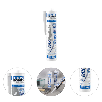 ADESIVO POLIURETANO MS FIXA TUDO HIBRIDO 400G BRANCO (COLA CUBA, ESPELHO, MARMORE, GRANITO, ENTRE OUTROS) - TEKBOND