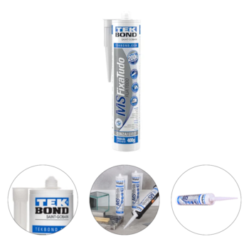 ADESIVO POLIURETANO MS FIXA TUDO HIBRIDO 400G CINZA (COLA CUBA, ESPELHO, MARMORE, GRANITO, ENTRE OUTROS) - TEKBOND