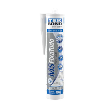 ADESIVO POLIURETANO MS FIXA TUDO HIBRIDO 400G CINZA (COLA CUBA, ESPELHO, MARMORE, GRANITO, ENTRE OUTROS) - TEKBOND