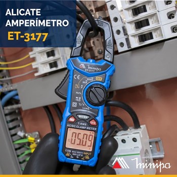 ALICATE AMPERÍMETRO DIGITAL 600A AC/DC CAT III 600V - ET-3177 MINIPA