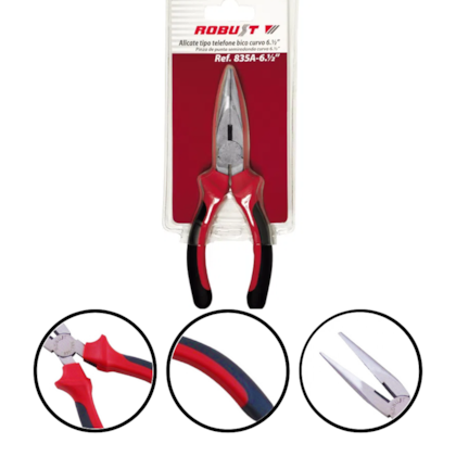 ALICATE BICO CURVO 6.1/2" 835A-165 TIPO TELEFONE - 062620 ROBUST ALICATE BICO CURVO 6.1/2" 835A-165 TIPO TELEFONE - 062620 ROBUST
