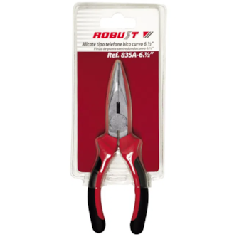 ALICATE BICO CURVO 6.1/2" 835A-165 TIPO TELEFONE - 062620 ROBUST ALICATE BICO CURVO 6.1/2" 835A-165 TIPO TELEFONE - 062620 ROBUST
