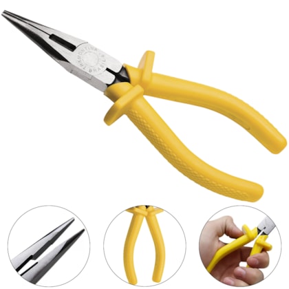 ALICATE BICO MEIA CANA 6" ISOLADA - 41008106 TRAMONTINA ALICATE BICO MEIA CANA 6" ISOLADA - 41008106 TRAMONTINA