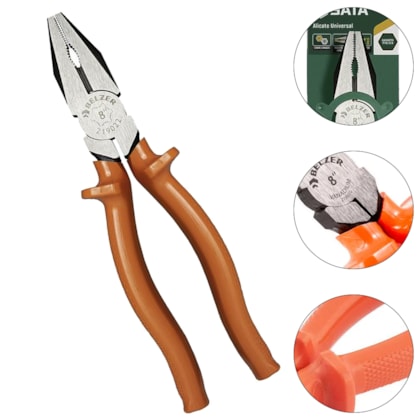 ALICATE UNIVERSAL 8" 200MM ELETRICISTA ISOLADO 1000V - 219022BBR BELZER ALICATE UNIVERSAL 8" 200MM ELETRICISTA ISOLADO 1000V - 219022BBR BELZER