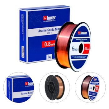 ARAME MIG 0,8MM BOBINA DE 5KG E70S-6 (COM GÁS) - BOXER