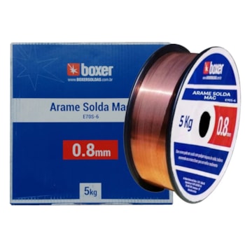 ARAME MIG 0,8MM BOBINA DE 5KG E70S-6 (COM GÁS) - BOXER