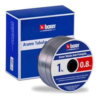ARAME MIG 0,8MM (DISPENSA O USO DE GAS) BOBINA COM 1KG AUTO PROTEGIDO E71T-11 - BOXER