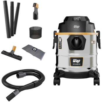ASPIRADOR DE PO E AGUA 12L 1600W COM FILTRO DE ESPUMA E TAMBOR INOX GTW INOX 12i 220V - WAP