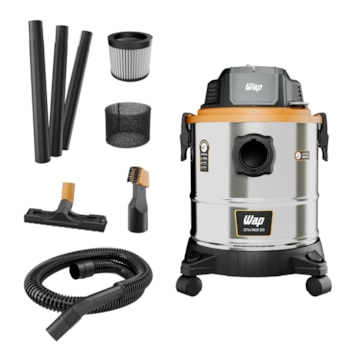 ASPIRADOR DE PO E AGUA 20L 1900W COM FILTRO DE ESPUMA E HEPA GTW INOX 20i 220V - WAP