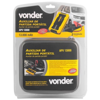 AUXILIAR DE PARTIDA 12V PORTATIL - APV13000 VONDER AUXILIAR DE PARTIDA 12V PORTATIL - APV13000 VONDER