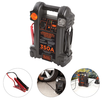 AUXILIAR DE PARTIDA + INFLADOR P/ PNEU 12V 7AH 350A BIVOLT  -  BLACKDECKER