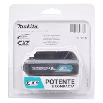 BATERIA DE LÍTIO 12V MAX1.5 AH CXT - BL1016 MAKITA BATERIA DE LÍTIO 12V MAX1.5 AH CXT - BL1016 MAKITA