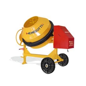 BETONEIRA 400L RENTAL 2CV MONOFASICA 220V COM RODA MACICA E KIT SEGURANCA  - MENEGOTTI