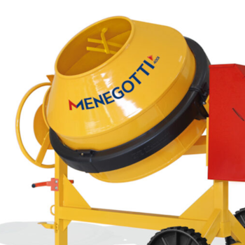 BETONEIRA 400L RENTAL 2CV MONOFASICA 220V COM RODA MACICA E KIT SEGURANCA  - MENEGOTTI