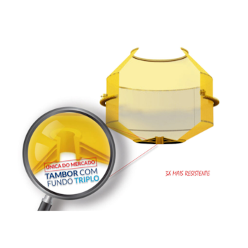 BETONEIRA 400L RENTAL 2CV MONOFASICA 220V COM RODA MACICA E KIT SEGURANCA  - MENEGOTTI