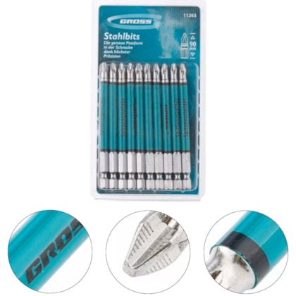 BITS PHILLIPS ENCAIXE 1/4" COMPRIMENTO 90 MM 10PCS - GROSS BITS PHILLIPS ENCAIXE 1/4" COMPRIMENTO 90 MM 10PCS - GROSS