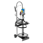 BOMBA PROPULSORA PNEUMATICA PARA GRAXA 18KG A 24KG COM CARRINHO STRIKE SYSTEM 11030-G5 - BOZZA