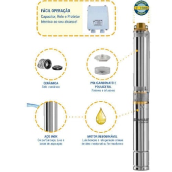 BOMBA SUBMERSA INOX 3" 0,33 CV COM PAINEL DE CONTROLE 16006007 SOMAR BOMBA SUBMERSA INOX 3" 0,33 CV COM PAINEL DE CONTROLE 16006007 SOMAR