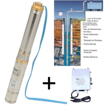 BOMBA SUBMERSA INOX 3" 0,33 CV COM PAINEL DE CONTROLE 16006007 SOMAR BOMBA SUBMERSA INOX 3" 0,33 CV COM PAINEL DE CONTROLE 16006007 SOMAR