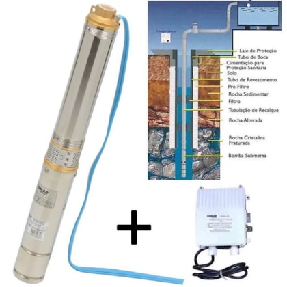 BOMBA SUBMERSA INOX 3" 1,5CV COM PAINEL DE CONTROLE 16006012 SOMAR BOMBA SUBMERSA INOX 3" 1,5CV COM PAINEL DE CONTROLE 16006012 SOMAR