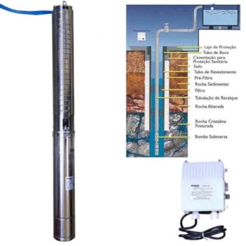 BOMBA SUBMERSA POÇO ARTESIANO EM INOX 4" 1,0 CV E 18 ESTAGIO 127v - SOMAR BOMBA SUBMERSA POÇO ARTESIANO EM INOX 4" 1,0 CV E 18 ESTAGIO 127v - SOMAR