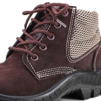 BOTA BOTINA DE SEGURANÇA CANO BAIXO COURO NUBUCK BICO PVC 50B26 - MARLUVAS