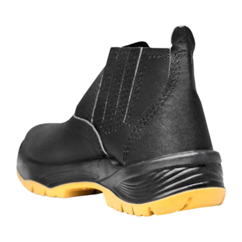 BOTA COM ELÁSTICO COURO PRETA BICO DE PLÁSTICO BIDENSIDADE CP080 PLUS - CRIVAL