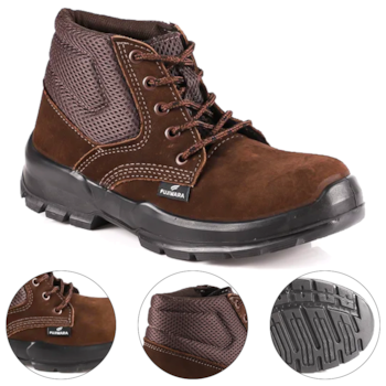 BOTA DE SEGURANÇA NOBUCK MARROM BICO PLÁSTICO HAE 4065HAEN4400LG