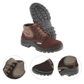 BOTA N° 39 NOBUCK MARROM COM CADARCO BICO PLASTICO BIDENSIDADE 50B26CBBPCX - MARLUVAS
