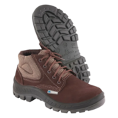 BOTA N° 39 NOBUCK MARROM COM CADARCO BICO PLASTICO BIDENSIDADE 50B26CBBPCX - MARLUVAS