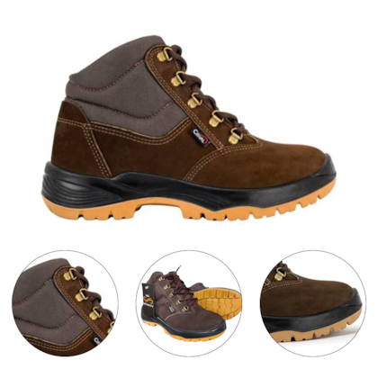 BOTA N° 42 NOBUCK CAFE COM CADARCO BICO PLASTICO PU BIDENSIDADE CA 49181 INFINITY CP094C - CRIVAL