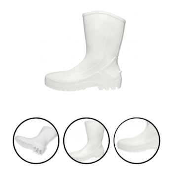 BOTA PVC S/ FORRO CABEDAL S/ COURO BRANCO SOLA 110VFLEX-BR - 6944038 VULCAFLEX