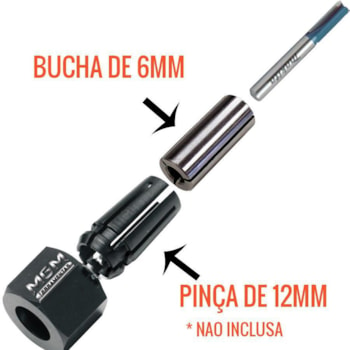 BUCHA DE REDUCAO PARA PINÇA DE 12MM P/ 6MM P/ TUPIA 763801-4 MAKITA