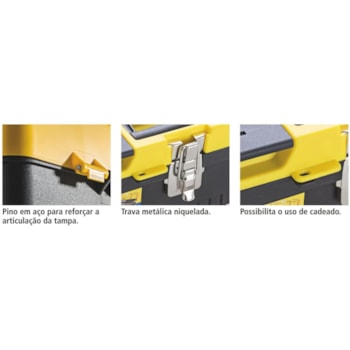 CAIXA PLÁSTICA DE FERRAMENTAS 13" COM BANDEJA REMOVÍVEL E TRAVA METÁLICA - 43803013 TRAMONTINA CAIXA PLÁSTICA DE FERRAMENTAS 13" COM BANDEJA REMOVÍVEL E TRAVA METÁLICA - 43803013 TRAMONTINA