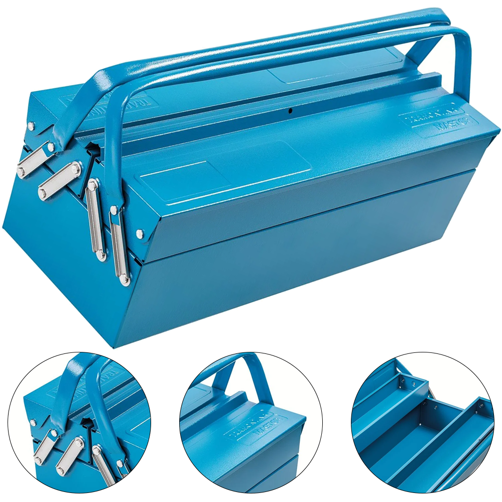 CAIXA SANFONADA PARA FERRAMENTAS COM 3 GAVETAS AZUL - 43800004