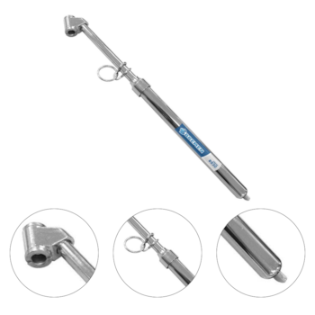 CALIBRADOR DE PRESSAO DE PNEUS BOCAL DUPLO 0-160PSI NIQUELADO COM MEDIDOR - BREMEN