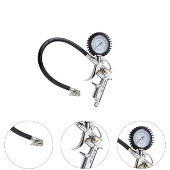 CALIBRADOR MANUAL 220PSI ENTR 1/4" COM MANGUEIRA E BICO PRESILHA - STEELS CALIBRADOR MANUAL 220PSI ENTR 1/4" COM MANGUEIRA E BICO PRESILHA - STEELS