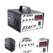 CARREGADOR INTELIGENTE DE BATERIA 06V/12V TENSAO DE SAIDA 06AH COM PAINEL DIGITAL E AUXILIADOR DE PARTIDA 06AH -  F06 FLACH