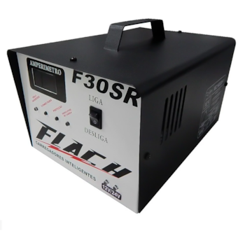 CARREGADOR INTELIGENTE DE BATERIA 12V/24V TENSAO DE SAIDA 10AH COM PAINEL DIGITAL E AUXILIADOR DE PARTIDA 30AH - F30-SR FLACH